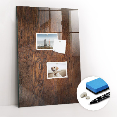 Tableau magnétique effaçable vertical Bois foncé