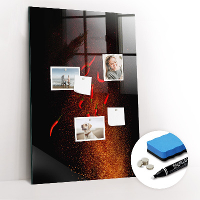 Tableau magnétique effaçable vertical Piments forts