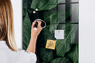 Tableau magnétique effaçable vertical Feuilles de plantes de la jungle