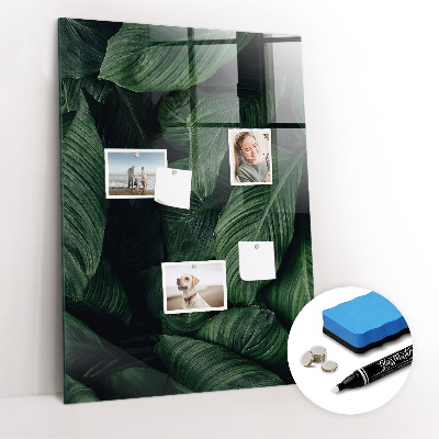 Tableau magnétique effaçable vertical Feuilles de plantes de la jungle