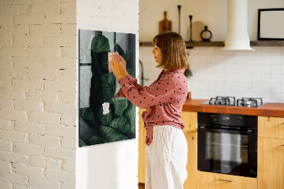 Tableau magnétique effaçable vertical Feuilles de plantes de la jungle