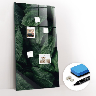 Tableau magnétique effaçable vertical Feuilles de plantes de la jungle