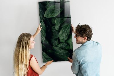Tableau magnétique effaçable vertical Feuilles de plantes de la jungle
