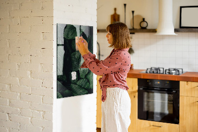 Tableau magnétique effaçable vertical Feuilles de plantes de la jungle