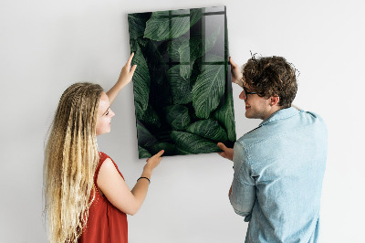 Tableau magnétique effaçable vertical Feuilles de plantes de la jungle