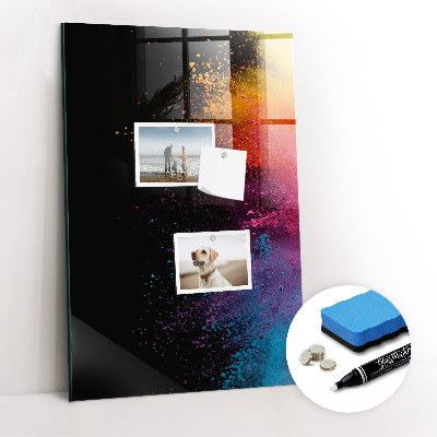 Tableau magnétique effaçable vertical Poudre colorée