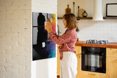 Tableau magnétique effaçable vertical Poudre colorée