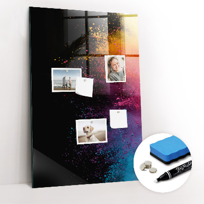 Tableau magnétique effaçable vertical Poudre colorée