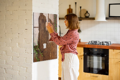 Tableau magnétique déco Bois rustique
