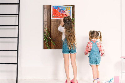 Tableau magnétique déco Bois rustique