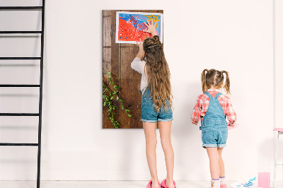 Tableau magnétique déco Bois rustique