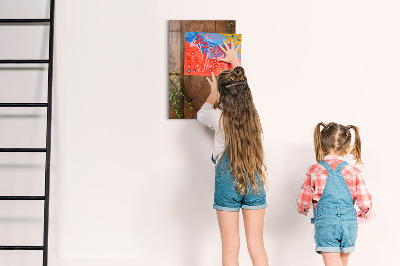 Tableau magnétique déco Bois rustique