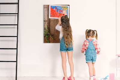 Tableau magnétique déco Bois rustique
