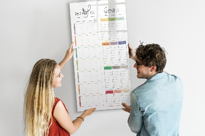 Tableau aimanté mural Plan de repas hebdomadaire