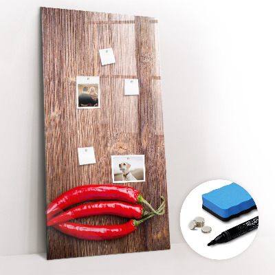 Tableau magnétique effaçable Poivrons sur une planche