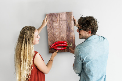Tableau magnétique effaçable Poivrons sur une planche