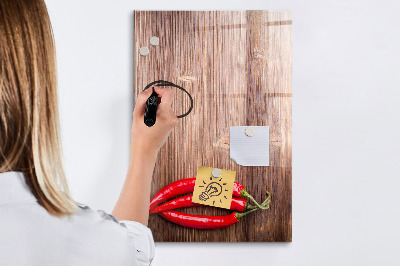 Tableau magnétique effaçable Poivrons sur une planche