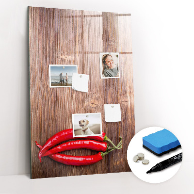 Tableau magnétique effaçable Poivrons sur une planche