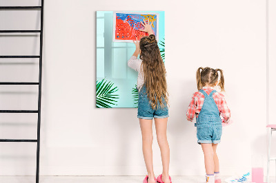 Tableau magnétique effaçable Feuilles tropicales