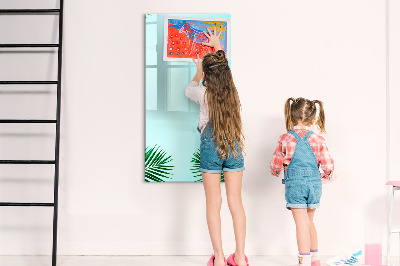 Tableau magnétique effaçable Feuilles tropicales