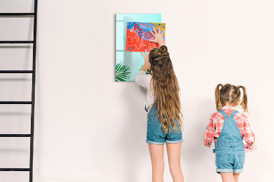 Tableau magnétique effaçable Feuilles tropicales