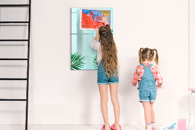 Tableau magnétique effaçable Feuilles tropicales