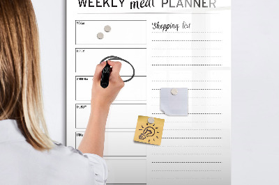 Tableau magnétique effaçable Planificateur de repas hebdomadaire