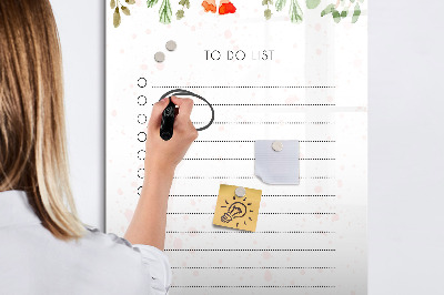 Tableau aimanté mural Liste du jour