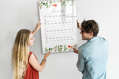 Tableau aimanté mural Liste du jour