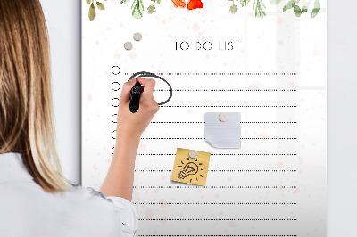 Tableau aimanté mural Liste du jour