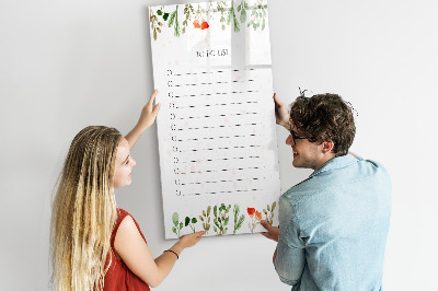 Tableau aimanté mural Liste du jour