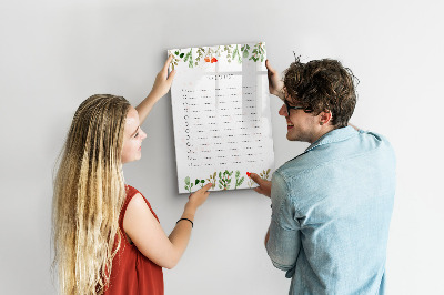 Tableau aimanté mural Liste du jour