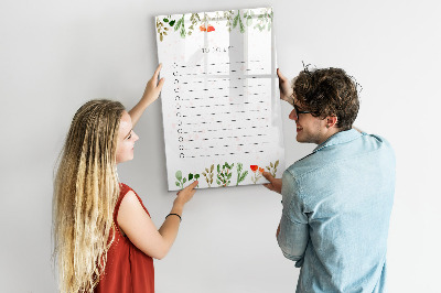 Tableau aimanté mural Liste du jour