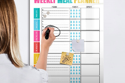 Tableau aimanté mural Planificateur de repas hebdomadaire