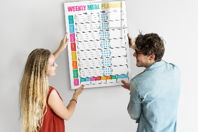 Tableau aimanté mural Planificateur de repas hebdomadaire