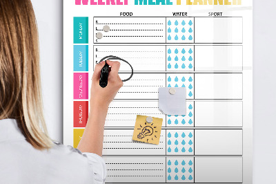 Tableau aimanté mural Planificateur de repas hebdomadaire