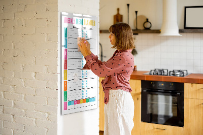 Tableau aimanté mural Planificateur de repas hebdomadaire