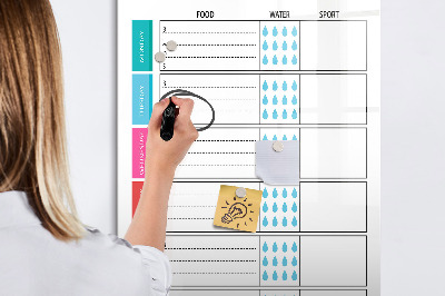 Tableau aimanté mural Planificateur de repas hebdomadaire