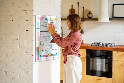 Tableau aimanté mural Planificateur de repas hebdomadaire
