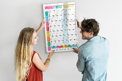 Tableau aimanté mural Planificateur de repas hebdomadaire