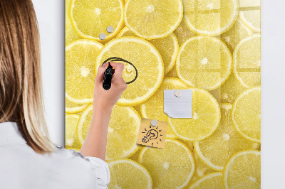 Tableau aimanté mural Tranches de citron