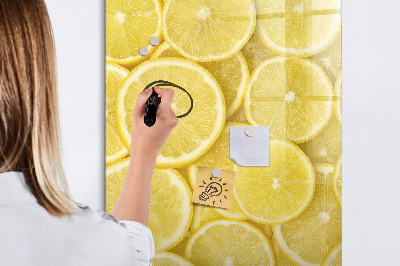 Tableau aimanté mural Tranches de citron