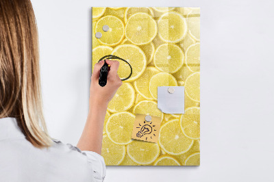 Tableau aimanté mural Tranches de citron