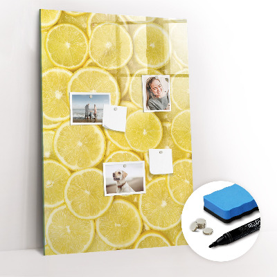 Tableau aimanté mural Tranches de citron
