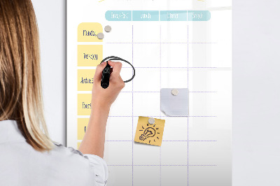 Tableau magnétique effaçable Planificateur de repas hebdomadaire