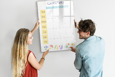Tableau magnétique effaçable Planificateur de repas hebdomadaire