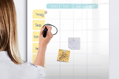Tableau magnétique effaçable Planificateur de repas hebdomadaire