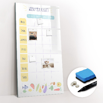 Tableau magnétique effaçable Planificateur de repas hebdomadaire
