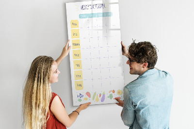 Tableau magnétique effaçable Planificateur de repas hebdomadaire
