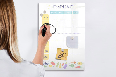 Tableau magnétique effaçable Planificateur de repas hebdomadaire